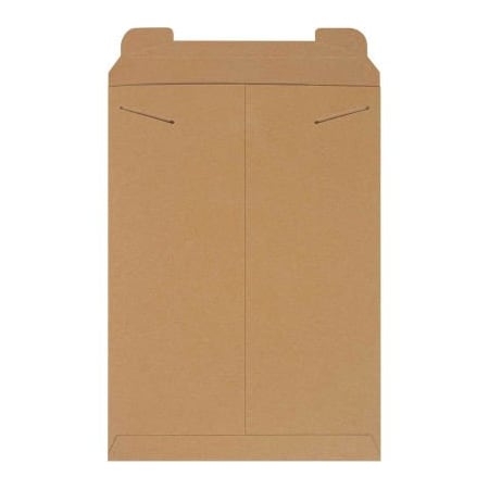 The Packaging Wholesalers Stayflats Tab Lock Mailers, 13"W x 18"L, Kraft, 100/Pack ENVRM6SFK